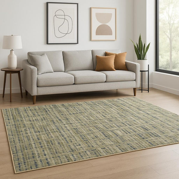 HomeRoots 2' Abstract Power Loom Runner Rug in Soothing Green, Blue, and Beige - Stain Resistant, Durable Design 10' X 13' 509690
