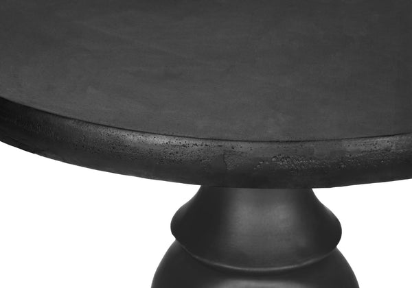 English Elm Accent Table Round Matte Finish Weather Resistant Magnesium Oxide Indoor Outdoor Side Black B2710P461661