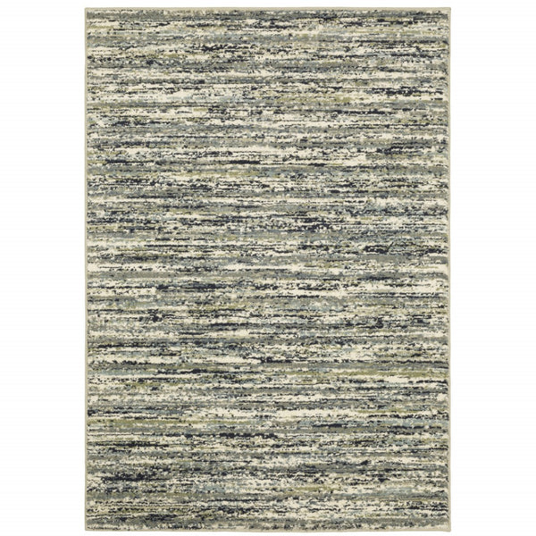 HomeRoots 10' Abstract Area Rug in Blue, Green, and Grey - Soft, Stain-Resistant, Perfect for Modern Spaces 10' X 13' 509697