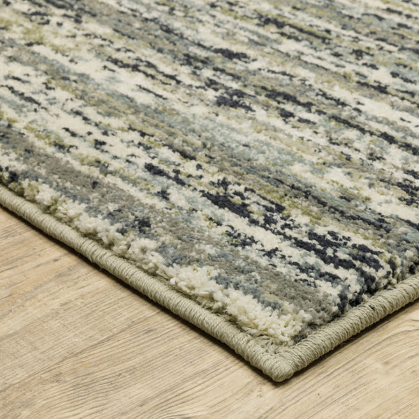 HomeRoots 10' Abstract Area Rug in Blue, Green, and Grey - Soft, Stain-Resistant, Perfect for Modern Spaces 10' X 13' 509697