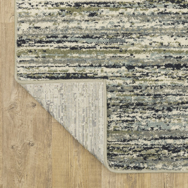 HomeRoots 10' Abstract Area Rug in Blue, Green, and Grey - Soft, Stain-Resistant, Perfect for Modern Spaces 10' X 13' 509697