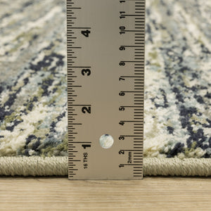 HomeRoots 10' Abstract Area Rug in Blue, Green, and Grey - Soft, Stain-Resistant, Perfect for Modern Spaces 10' X 13' 509697