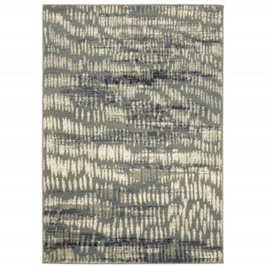 HomeRoots 10' Abstract Power Loom Area Rug in Grey, Beige, Blue & Light Blue - Stain Resistant & Stylish Decor 10' X 13' 509704