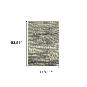 HomeRoots 10' Abstract Power Loom Area Rug in Grey, Beige, Blue & Light Blue - Stain Resistant & Stylish Decor 10' X 13' 509704