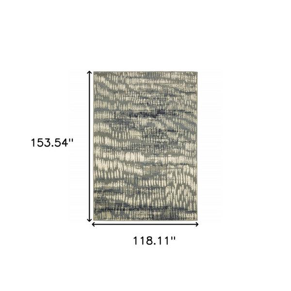 HomeRoots 10' Abstract Power Loom Area Rug in Grey, Beige, Blue & Light Blue - Stain Resistant & Stylish Decor 10' X 13' 509704
