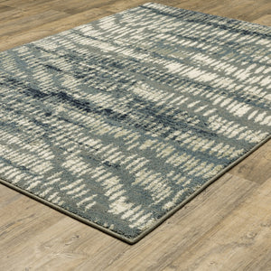 HomeRoots 10' Abstract Power Loom Area Rug in Grey, Beige, Blue & Light Blue - Stain Resistant & Stylish Decor 10' X 13' 509704