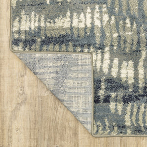 HomeRoots 10' Abstract Power Loom Area Rug in Grey, Beige, Blue & Light Blue - Stain Resistant & Stylish Decor 10' X 13' 509704