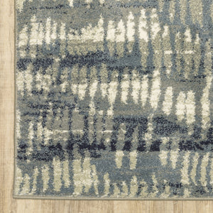 HomeRoots 10' Abstract Power Loom Area Rug in Grey, Beige, Blue & Light Blue - Stain Resistant & Stylish Decor 10' X 13' 509704