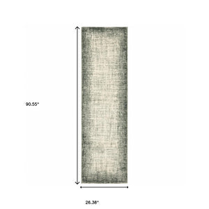 Homeroots 2' X 8' Grey Beige And Blue Power Loom Stain Resistant Runner Rug  Polypropylene 509712