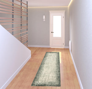 Homeroots 2' X 8' Grey Beige And Blue Power Loom Stain Resistant Runner Rug  Polypropylene 509712