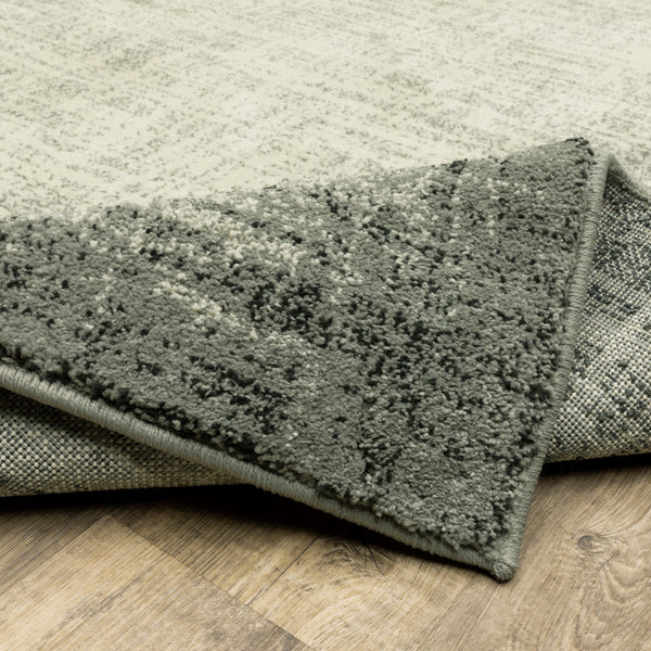 Homeroots 2' X 8' Grey Beige And Blue Power Loom Stain Resistant Runner Rug  Polypropylene 509712