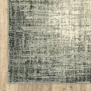 Homeroots 5' X 7' Grey Beige And Blue Power Loom Stain Resistant Area Rug  Polypropylene 509715