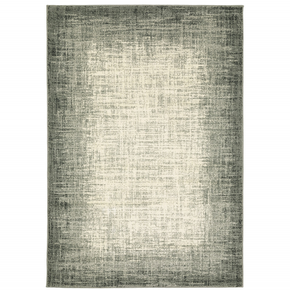 Homeroots 8' X 10' Grey Beige And Blue Power Loom Stain Resistant Area Rug  Polypropylene 509717