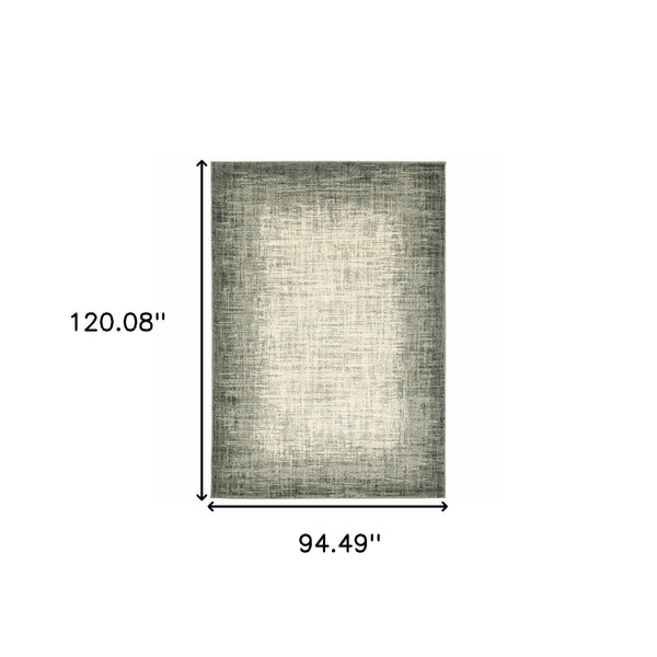 Homeroots 8' X 10' Grey Beige And Blue Power Loom Stain Resistant Area Rug  Polypropylene 509717