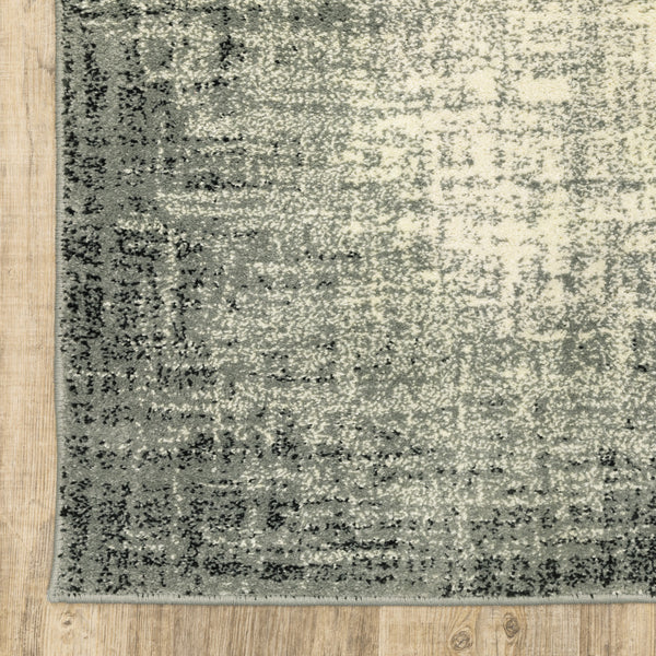 Homeroots 8' X 10' Grey Beige And Blue Power Loom Stain Resistant Area Rug  Polypropylene 509717