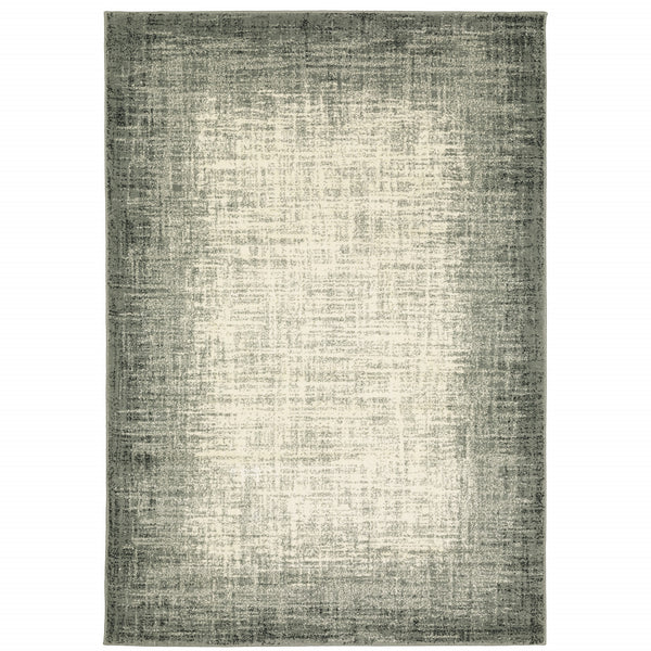 Homeroots 10' X 13' Grey Beige And Blue Power Loom Stain Resistant Area Rug  Polypropylene 509718