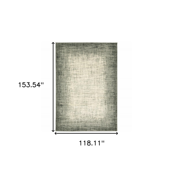Homeroots 10' X 13' Grey Beige And Blue Power Loom Stain Resistant Area Rug  Polypropylene 509718