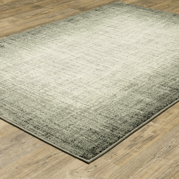 Homeroots 10' X 13' Grey Beige And Blue Power Loom Stain Resistant Area Rug  Polypropylene 509718
