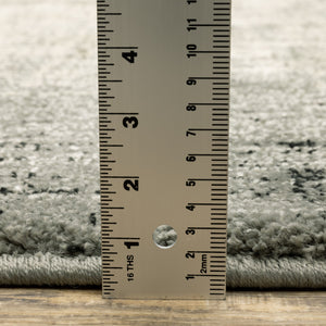 Homeroots 10' X 13' Grey Beige And Blue Power Loom Stain Resistant Area Rug  Polypropylene 509718