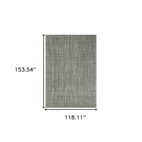 HomeRoots 10' Blue and Ivory Geometric Distressed Area Rug - Durable, Soft, Modern Style for High-Traffic Spaces 10' X 13' 509732
