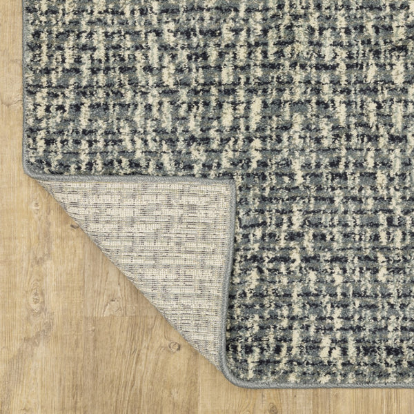 HomeRoots 10' Blue and Ivory Geometric Distressed Area Rug - Durable, Soft, Modern Style for High-Traffic Spaces 10' X 13' 509732