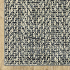 HomeRoots 10' Blue and Ivory Geometric Distressed Area Rug - Durable, Soft, Modern Style for High-Traffic Spaces 10' X 13' 509732