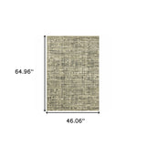 Homeroots 4' X 6' Beige Grey Ivory And Sage Blue Geometric Power Loom Stain Resistant Area Rug  Polypropylene 509735