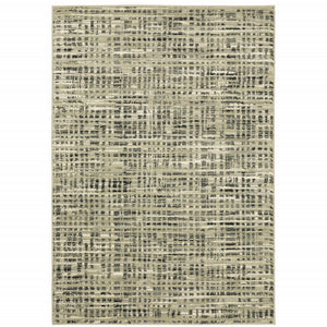 Homeroots 4' X 6' Beige Grey Ivory And Sage Blue Geometric Power Loom Stain Resistant Area Rug  Polypropylene 509735