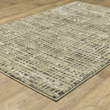 Homeroots 4' X 6' Beige Grey Ivory And Sage Blue Geometric Power Loom Stain Resistant Area Rug  Polypropylene 509735