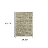 Homeroots 8' X 10' Beige Grey Ivory And Sage Blue Geometric Power Loom Stain Resistant Area Rug  Polypropylene 509738