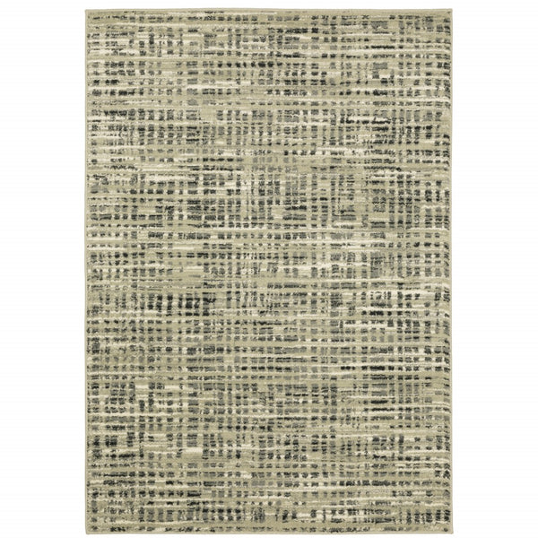 HomeRoots 10' Beige and Gray Geometric Distressed Area Rug - Stylish, Durable, and Perfect for High-Traffic Spaces 10' X 13' 509739