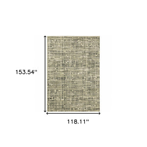 HomeRoots 10' Beige and Gray Geometric Distressed Area Rug - Stylish, Durable, and Perfect for High-Traffic Spaces 10' X 13' 509739