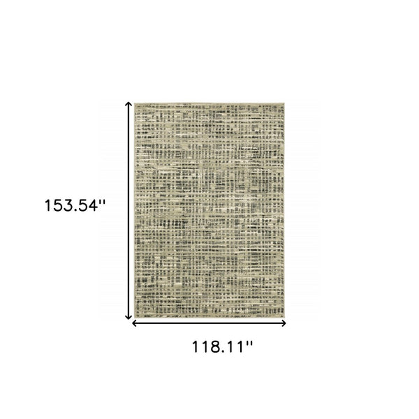 HomeRoots 10' Beige and Gray Geometric Distressed Area Rug - Stylish, Durable, and Perfect for High-Traffic Spaces 10' X 13' 509739