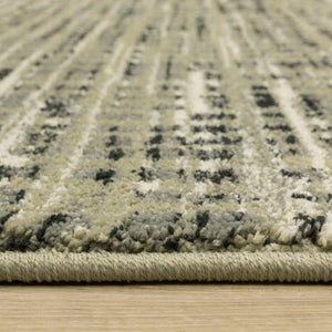 HomeRoots 10' Beige and Gray Geometric Distressed Area Rug - Stylish, Durable, and Perfect for High-Traffic Spaces 10' X 13' 509739