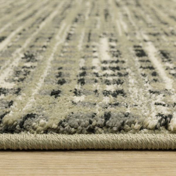 HomeRoots 10' Beige and Gray Geometric Distressed Area Rug - Stylish, Durable, and Perfect for High-Traffic Spaces 10' X 13' 509739
