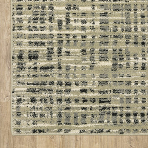 HomeRoots 10' Beige and Gray Geometric Distressed Area Rug - Stylish, Durable, and Perfect for High-Traffic Spaces 10' X 13' 509739