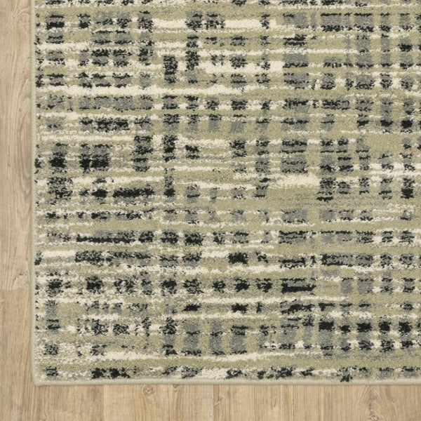 HomeRoots 10' Beige and Gray Geometric Distressed Area Rug - Stylish, Durable, and Perfect for High-Traffic Spaces 10' X 13' 509739