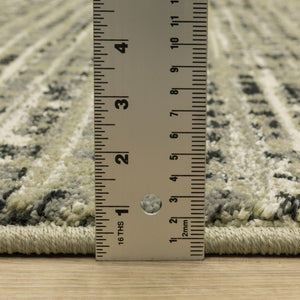 HomeRoots 10' Beige and Gray Geometric Distressed Area Rug - Stylish, Durable, and Perfect for High-Traffic Spaces 10' X 13' 509739