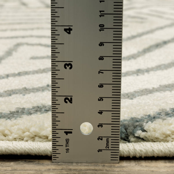 HomeRoots 10' Gray and Ivory Geometric Power Loom Area Rug for Modern Living Spaces - Durable and Stylish 10' X 13' 509746