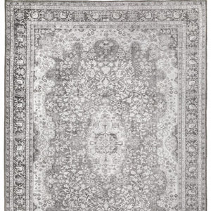 HomeRoots 5' Elegant Grey Oriental Area Rug - Stain Resistant, Durable, Pet-Friendly Design for Any Room 5' X 8' 509790