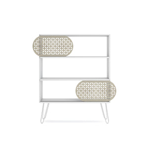 English Elm Illia Modern 3-Tier Bookcase White - Open Wood Frame Shelves with Metal Legs, Compact & Durable B029P330337