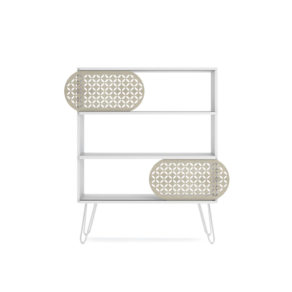 English Elm Illia Modern 3-Tier Bookcase White - Open Wood Frame Shelves with Metal Legs, Compact & Durable B029P330337