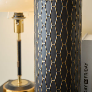 English Elm Black Black and Gold Metal Vase Set of 3 Tall Cylinder Floor Vases – Glam Textured Wedding & Home Décor W2796P278078