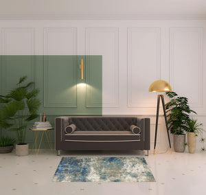 Homeroots 4' X 6' Blue Grey And Beige Abstract Power Loom Stain Resistant Area Rug Blue,Grey Polypropylene 509819