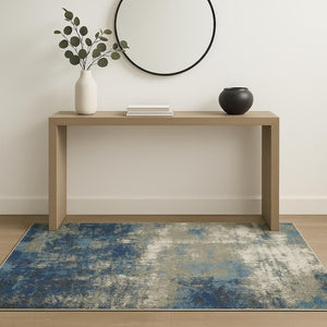 HomeRoots 2' Contemporary Abstract Power Loom Runner Rug – Stain Resistant, Perfect for High-Traffic Areas 4' X 6' 509819