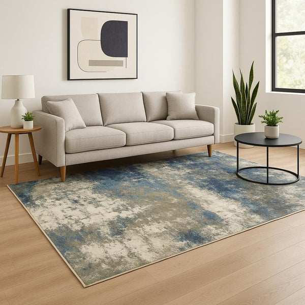 HomeRoots 2' Contemporary Abstract Power Loom Runner Rug – Stain Resistant, Perfect for High-Traffic Areas 5' X 7' 509820