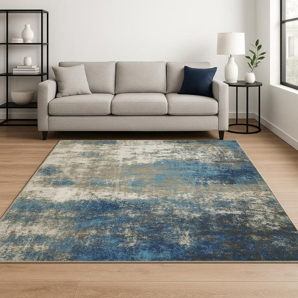 HomeRoots 2' Contemporary Abstract Power Loom Runner Rug – Stain Resistant, Perfect for High-Traffic Areas 10' X 13' 509823