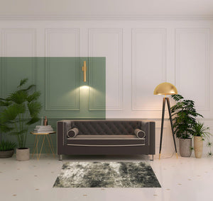 Homeroots 4' X 6' Charcoal Grey And Beige Abstract Power Loom Stain Resistant Area Rug Charcoal,Beige Polypropylene 509825