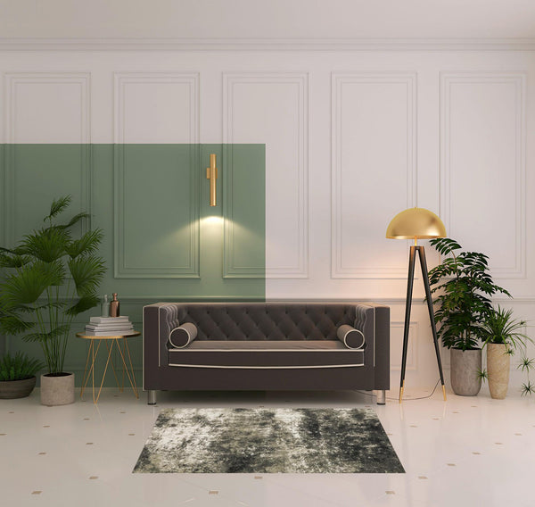 Homeroots 4' X 6' Charcoal Grey And Beige Abstract Power Loom Stain Resistant Area Rug Charcoal,Beige Polypropylene 509825