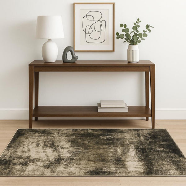 HomeRoots 2' Contemporary Abstract Power Loom Runner Rug – Stain Resistant, Perfect for High-Traffic Areas 4' X 6' 509825